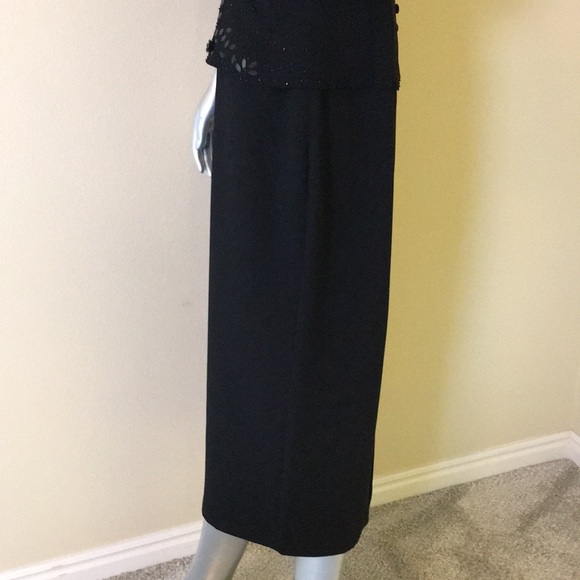 Donna Morgan Floral Beaded Formal Midi Dress 3/4 Sleeves - Picture 8 of 16